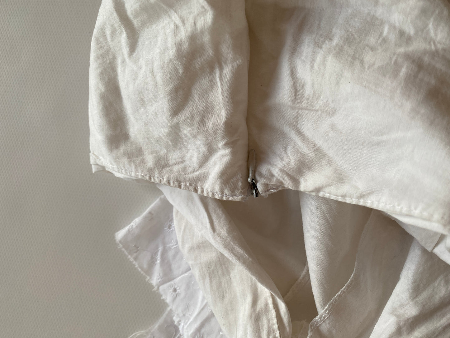 Traumhafter französischer Vintage Maxirock Zipfel Spitze Layering ruffled, S,M