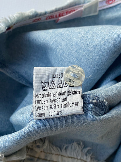 Asymmetrischer Jeansrock Midi mit Fransen, Langnese Collection Retro, S