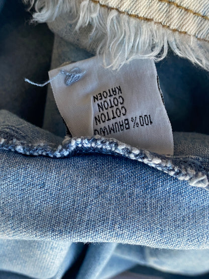 Asymmetrischer Jeansrock Midi mit Fransen, Langnese Collection Retro, S