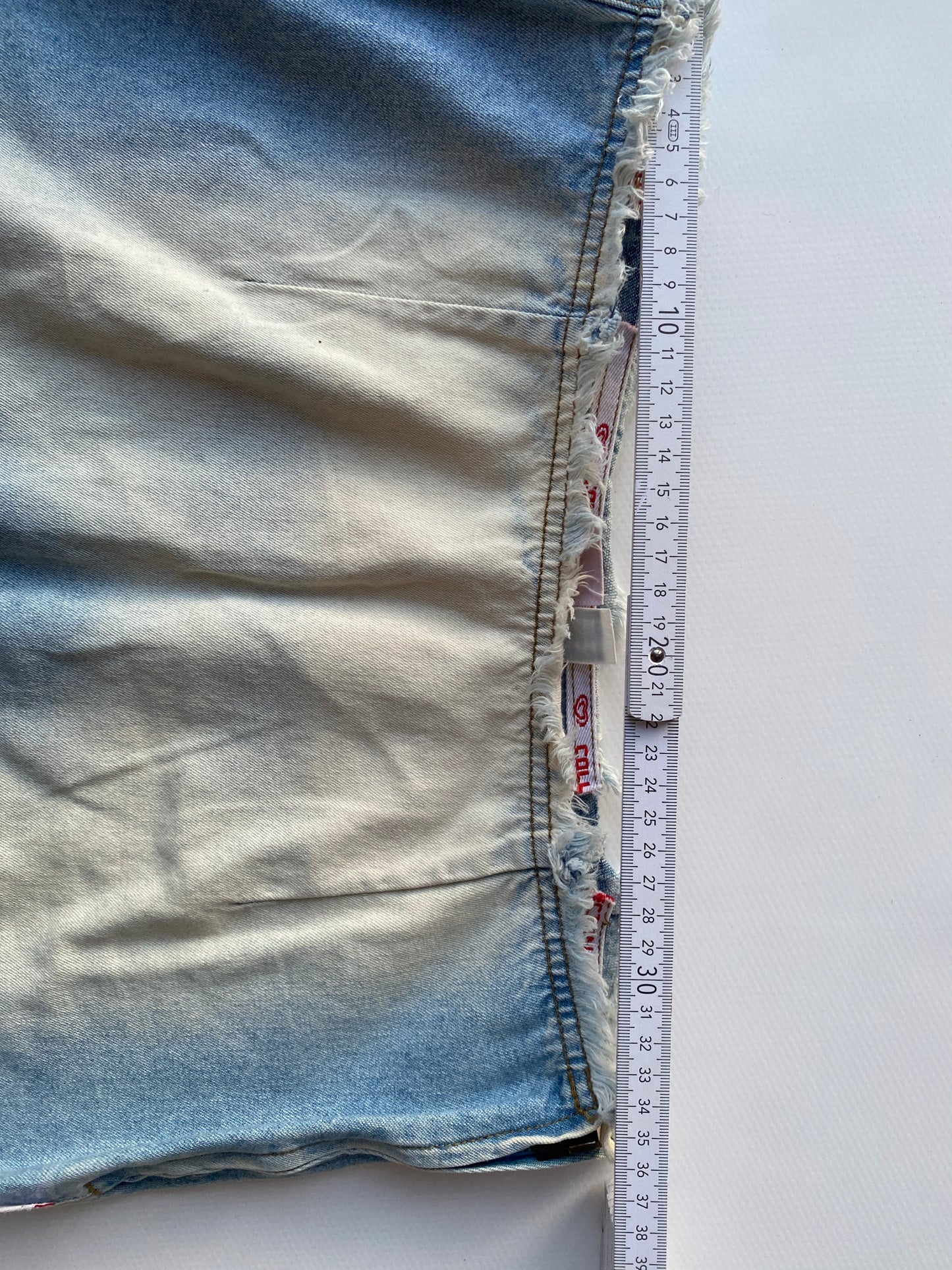 Asymmetrischer Jeansrock Midi mit Fransen, Langnese Collection Retro, S