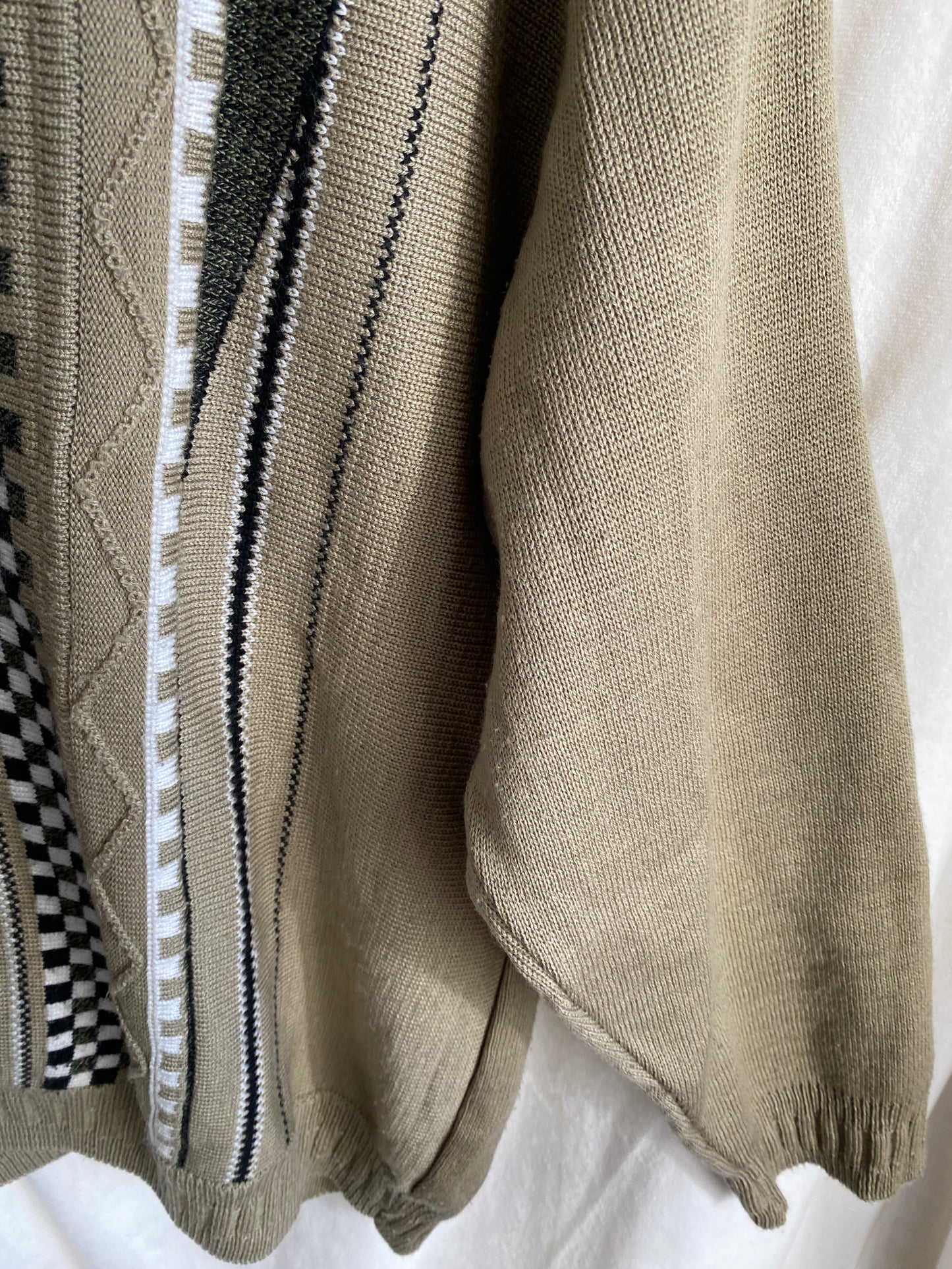 Vintage-Strickpullover in khaki olivgrün, oversize S,M,L