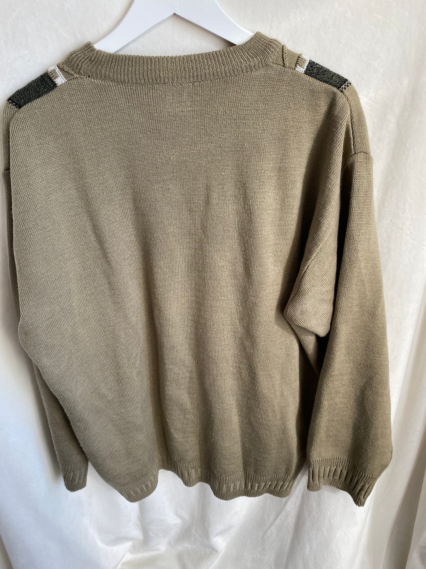 Vintage-Strickpullover in khaki olivgrün, oversize S,M,L