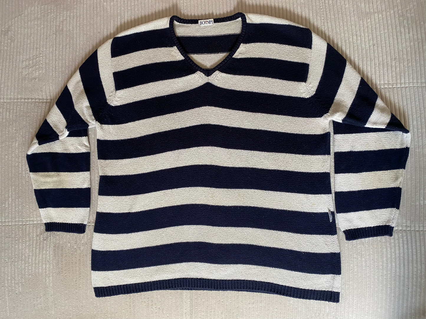 Vintage JOOP! Strickpullover, Blockstreifen marine/matrose, S, M, L