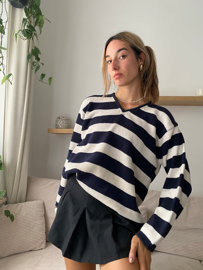 Vintage JOOP! Strickpullover, Blockstreifen marine/matrose, S, M, L