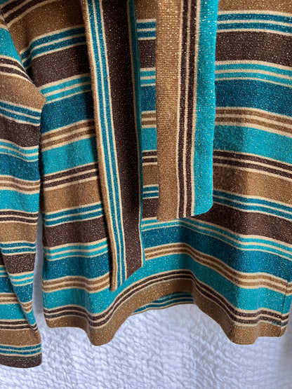 Retro OKY-COKY Schluppen 3/4 Arm Longsleeve, gestreift, S - M