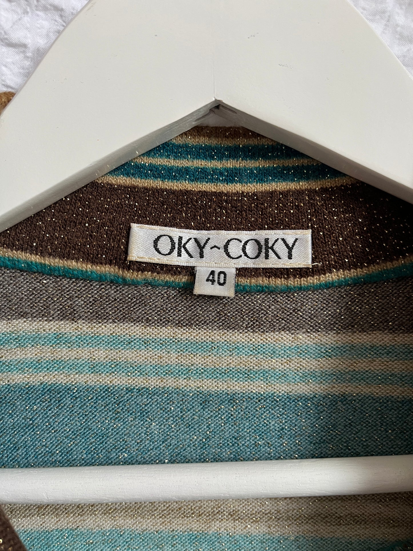 Retro OKY-COKY Schluppen 3/4 Arm Longsleeve, gestreift, S - M