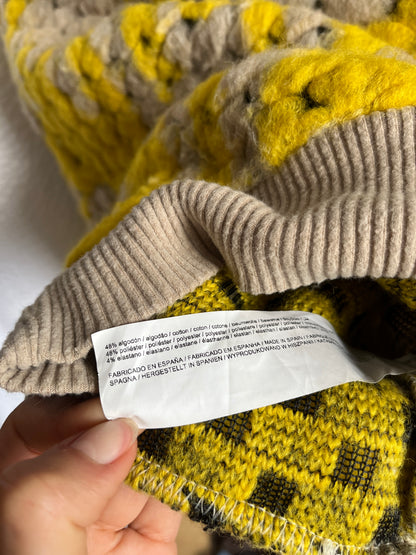 Sfera Chunky Knit Wollpullover Grobstrick, gelb-beige, S