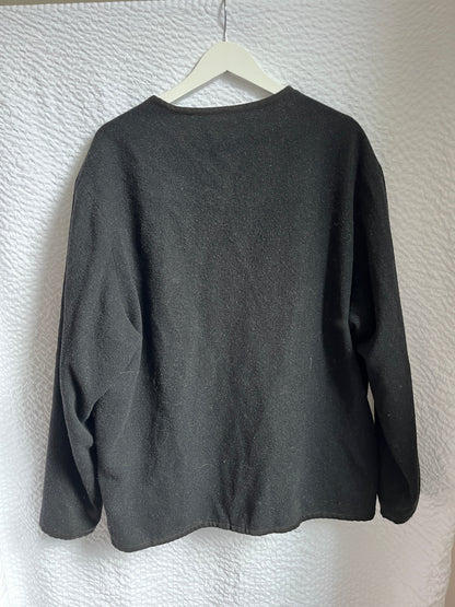 Vintage Ethno Wollmischung Blouson-Jacke in braun-grau, S-L