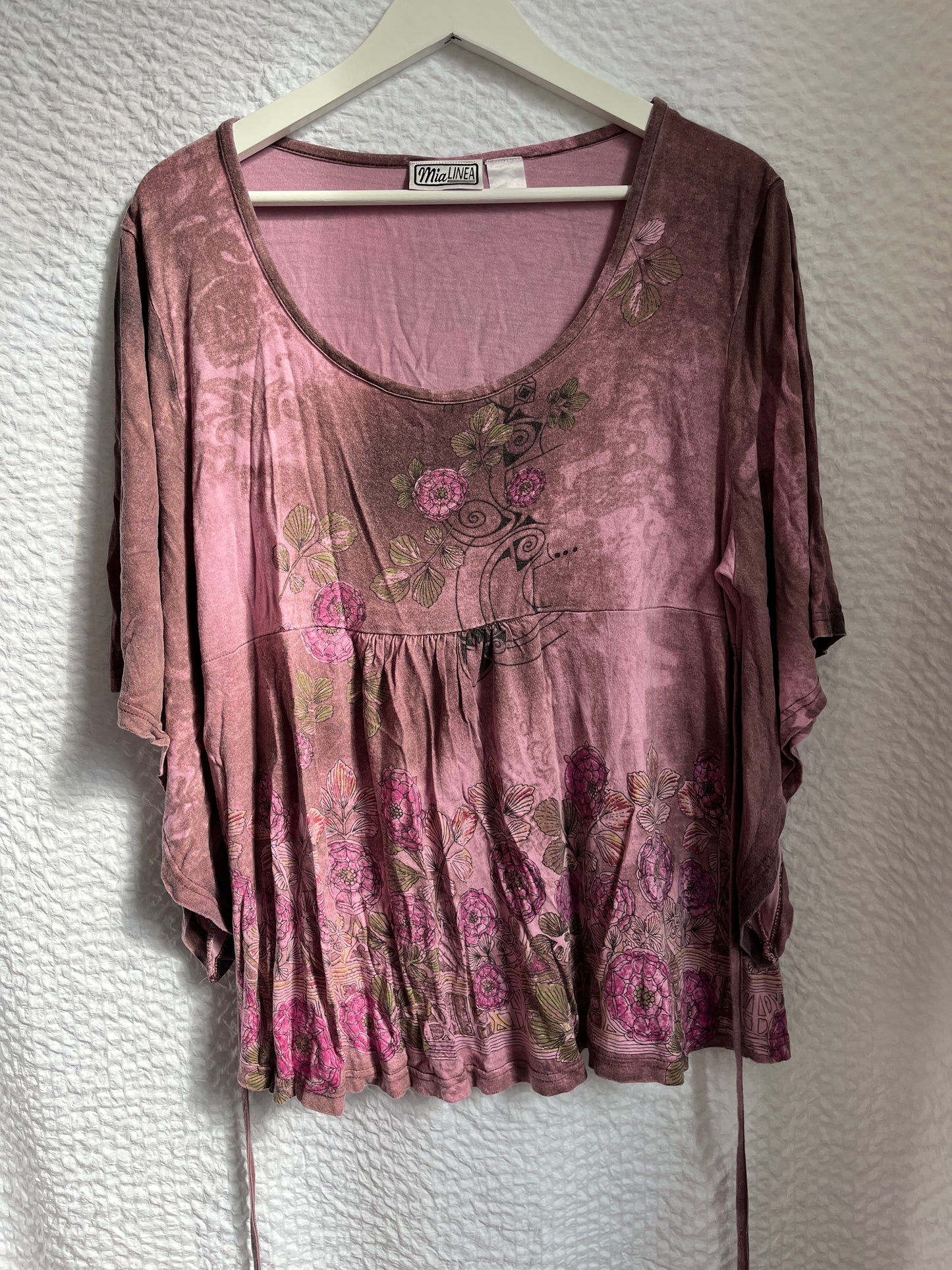 Vintage Fairy Tunika in lila-rosa, Schnürung, Viskose, S, M, L