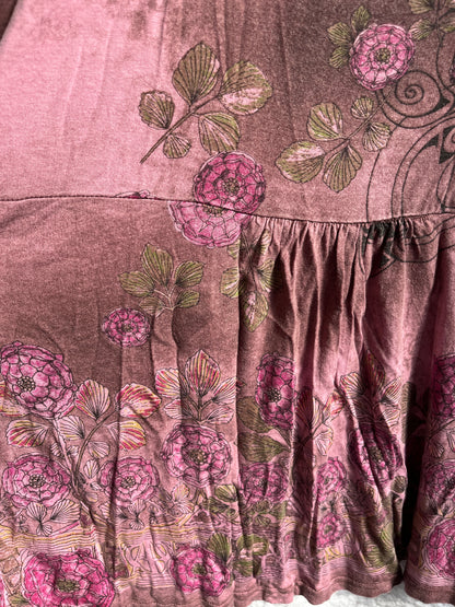 Vintage Fairy Tunika in lila-rosa, Schnürung, Viskose, S, M, L