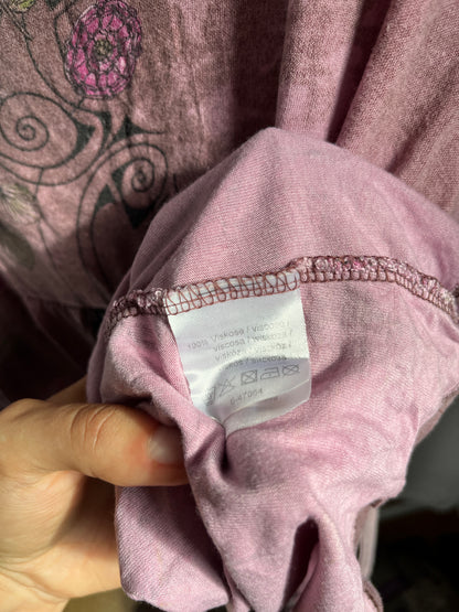 Vintage Fairy Tunika in lila-rosa, Schnürung, Viskose, S, M, L