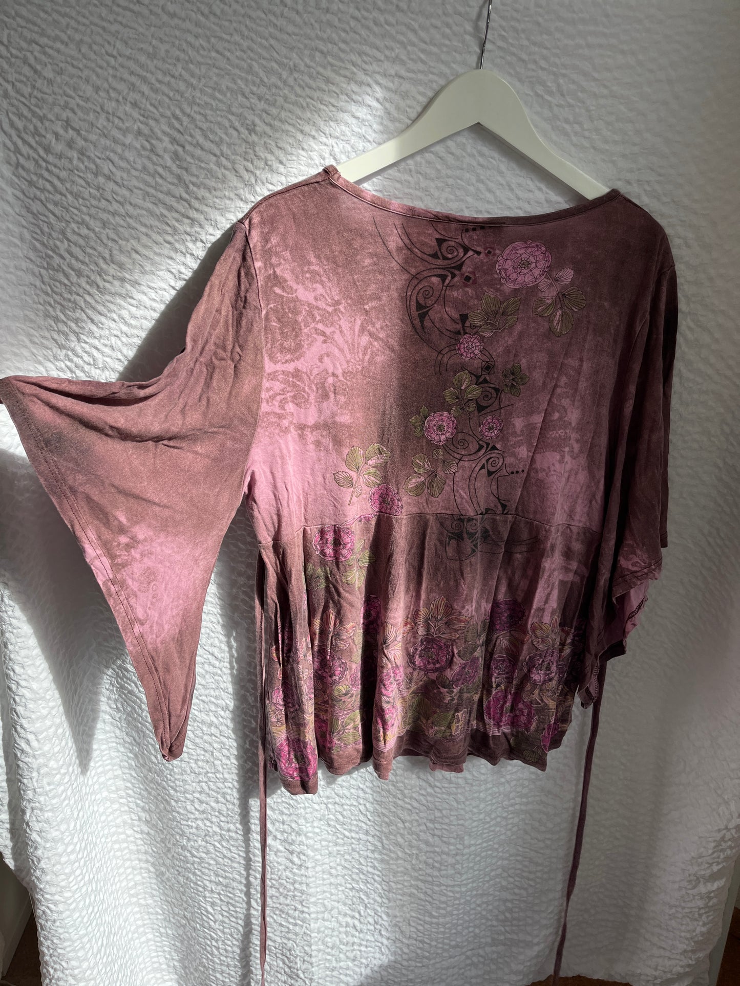 Vintage Fairy Tunika in lila-rosa, Schnürung, Viskose, S, M, L