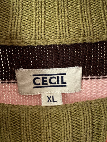 Gestreifter Retro Rollkragenpullover bunt, Blockstreifen, S-L