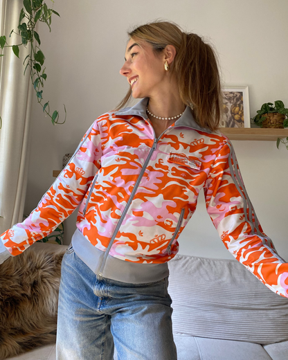 Vintage Adidas Missy Elliot Trackjacket 2005 rosa orange weiß, S-M