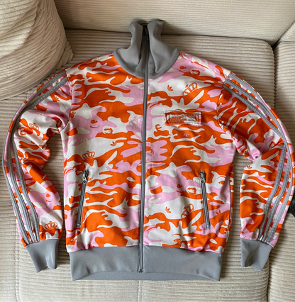 Vintage Adidas Missy Elliot Trackjacket 2005 rosa orange weiß, S-M