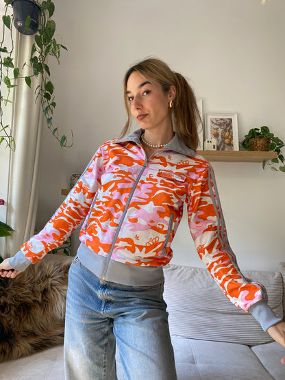 Vintage Adidas Missy Elliot Trackjacket 2005 rosa orange weiß, S-M