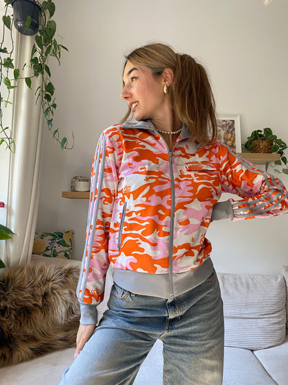 Vintage Adidas Missy Elliot Trackjacket 2005 rosa orange weiß, S-M