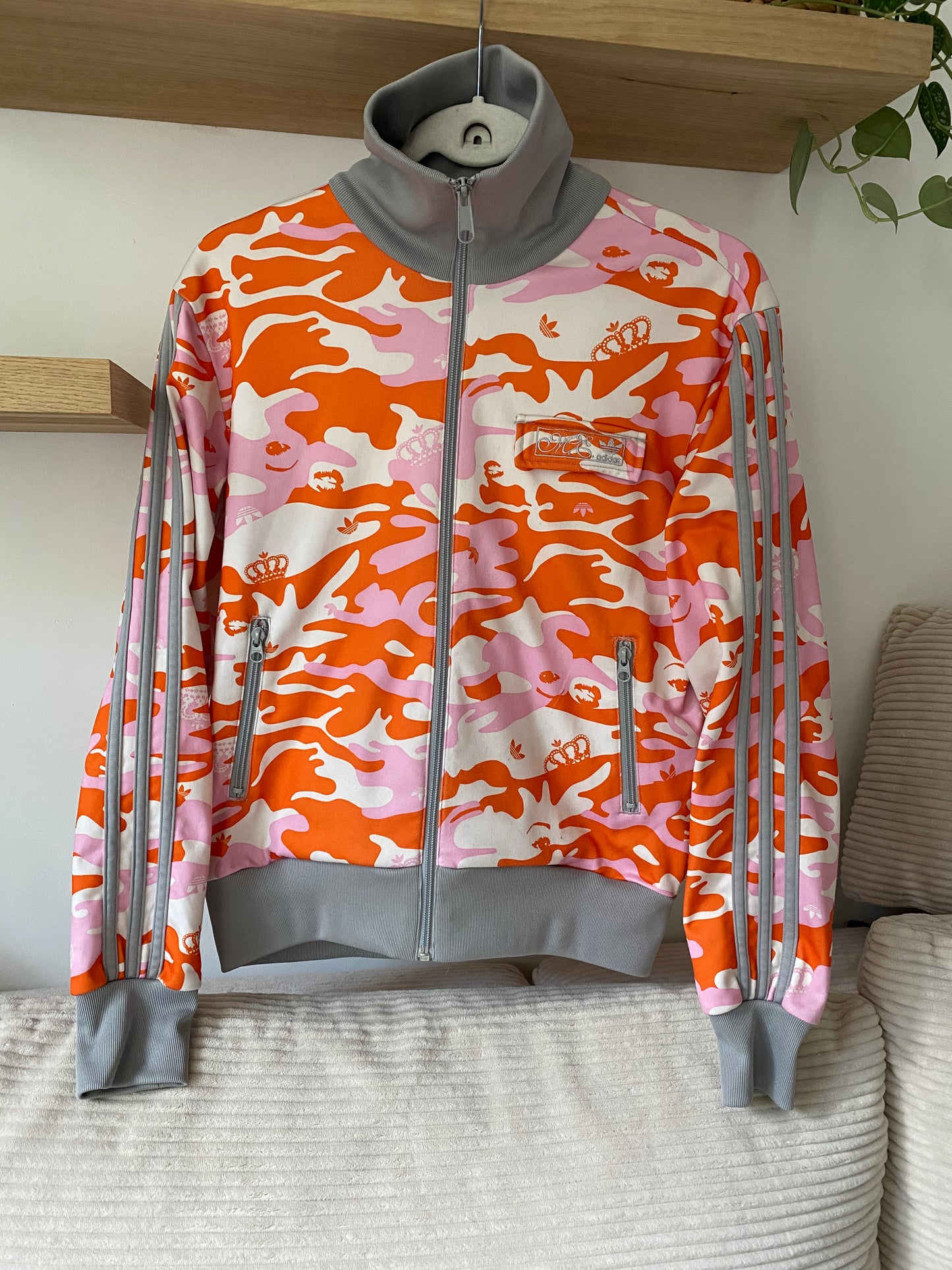 Vintage Adidas Missy Elliot Trackjacket 2005 rosa orange weiß, S-M
