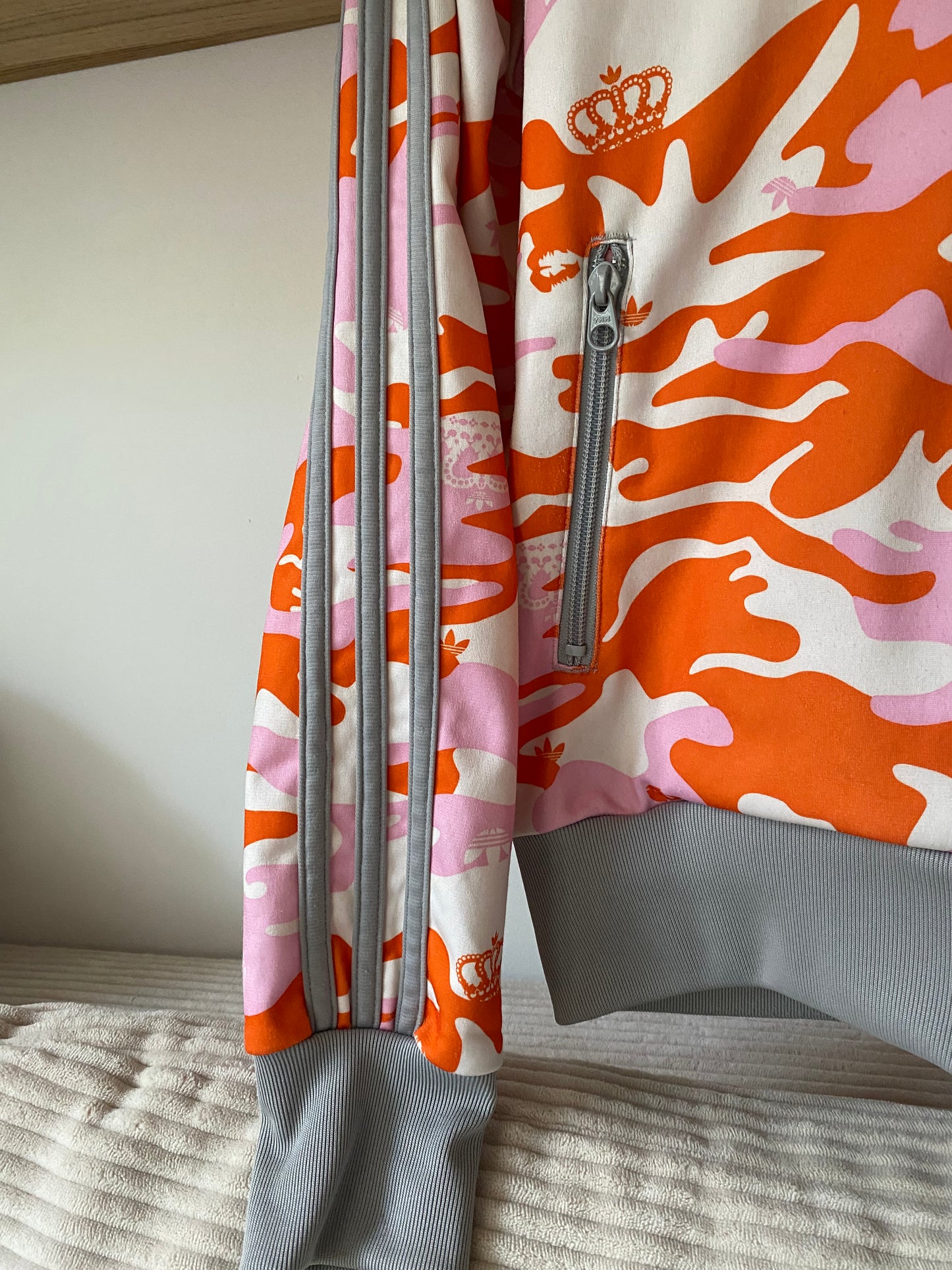 Vintage Adidas Missy Elliot Trackjacket 2005 rosa orange weiß, S-M
