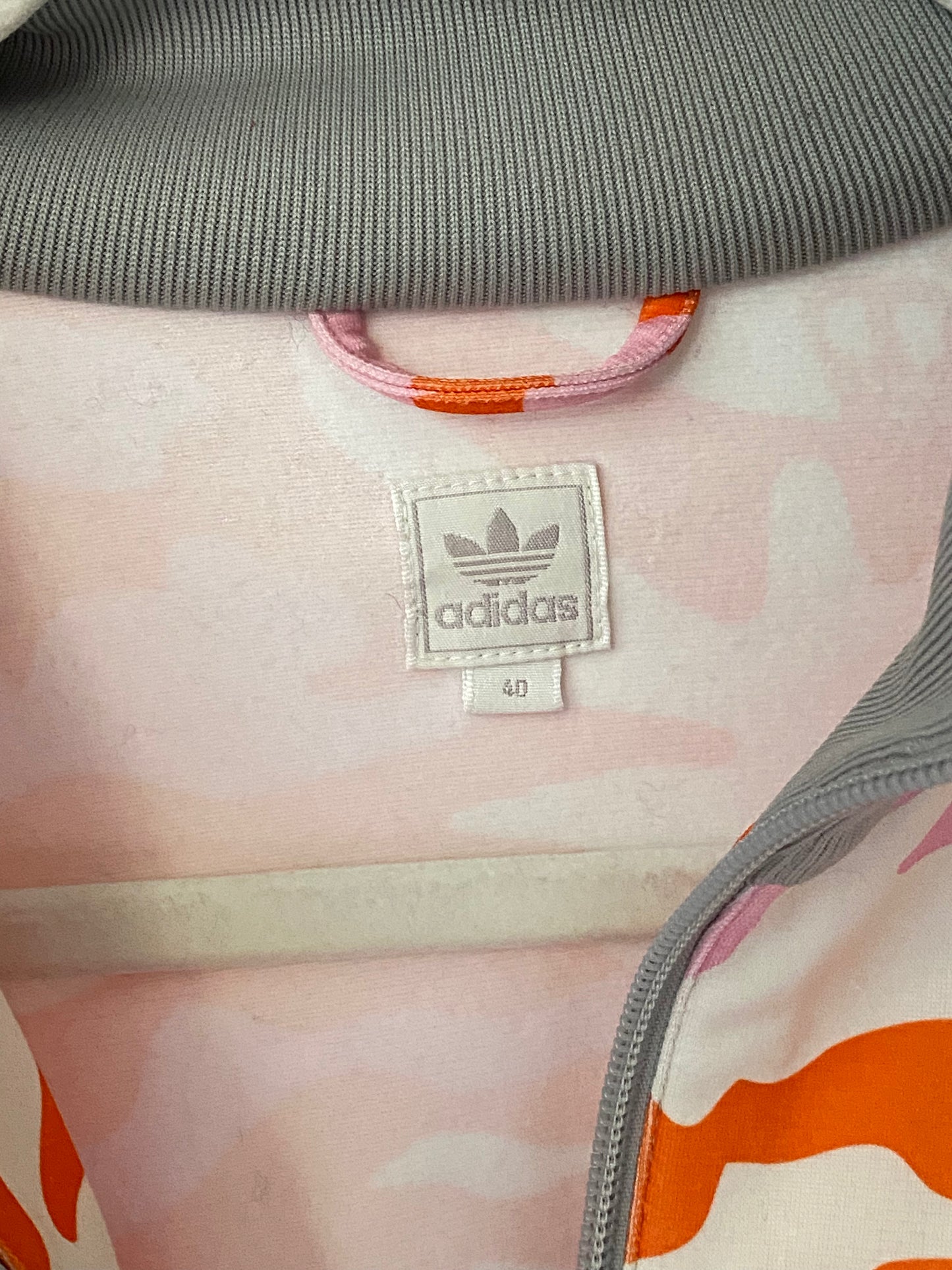Vintage Adidas Missy Elliot Trackjacket 2005 rosa orange weiß, S-M
