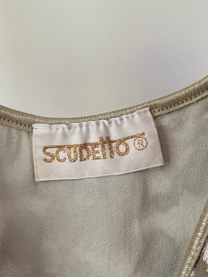 Spitzenbesetztes Cami in beige khaki, Stretch-Top, M