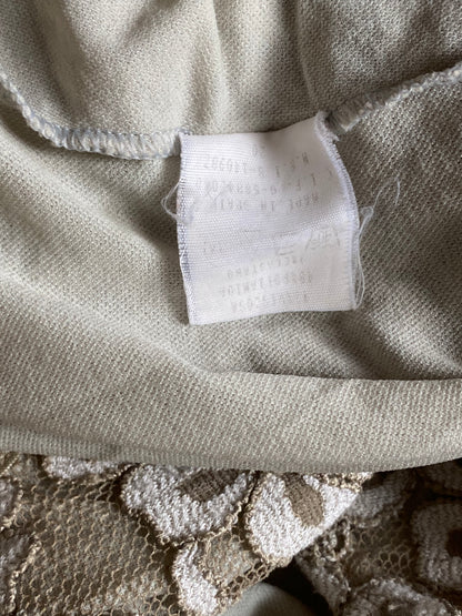 Spitzenbesetztes Cami in beige khaki, Stretch-Top, M