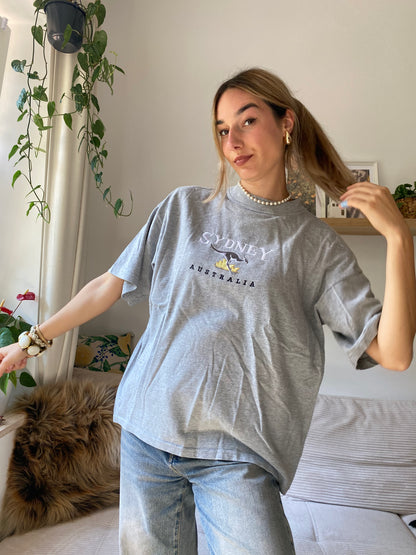Vintage early 90s Kangaroo Australia T-Shirt hellgrau, S,M,L