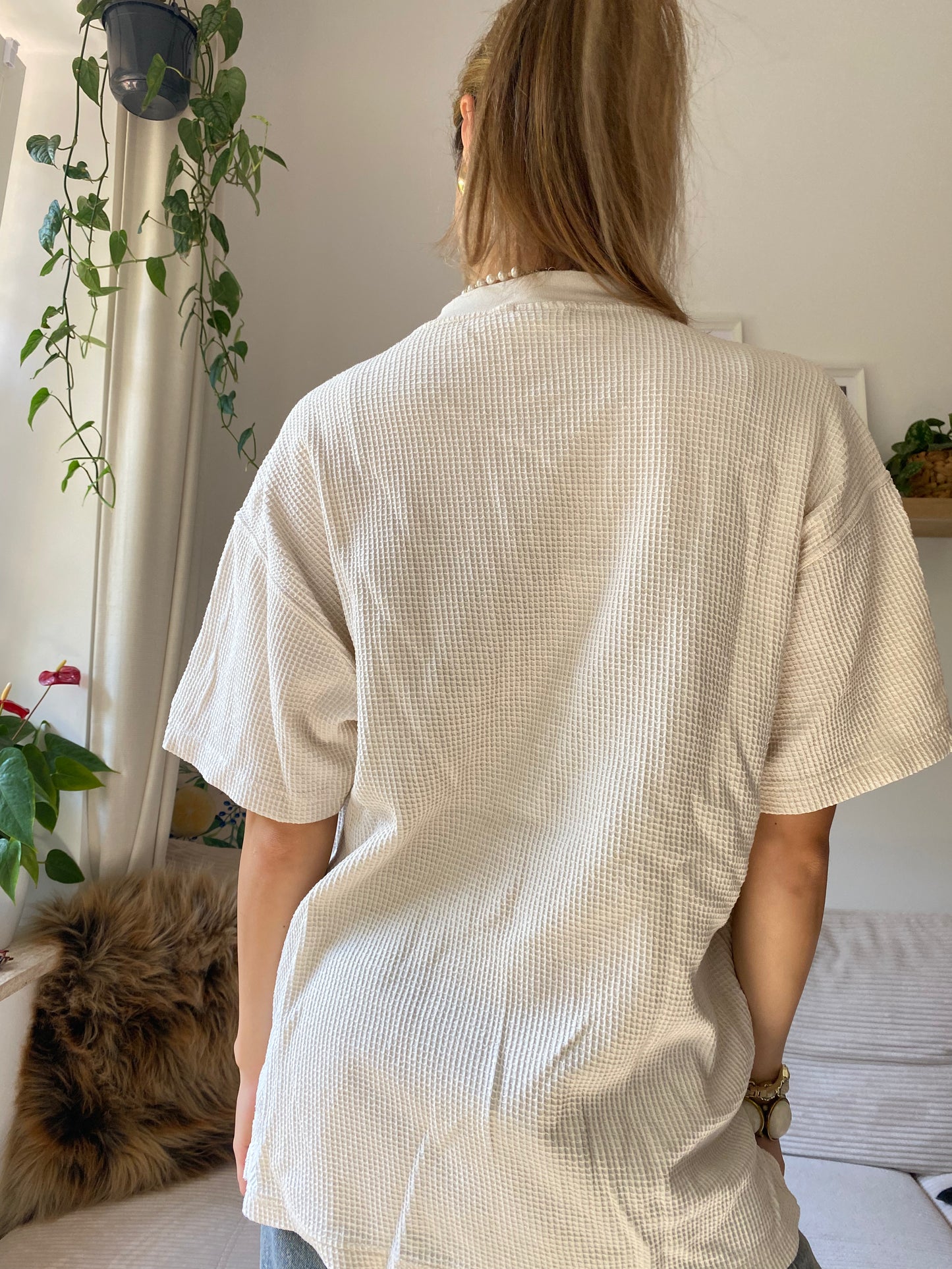 Paddocks oversize T-Shirt, creme, strukturierter Stoff, S - XL