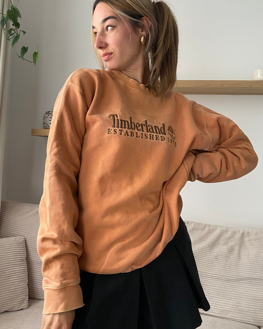 Timberland Crewneck Sweater in rostbraun orange, oversize S,M,L
