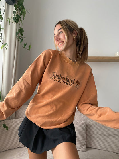 Timberland Crewneck Sweater in rostbraun orange, oversize S,M,L