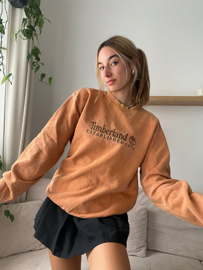 Timberland Crewneck Sweater in rostbraun orange, oversize S,M,L