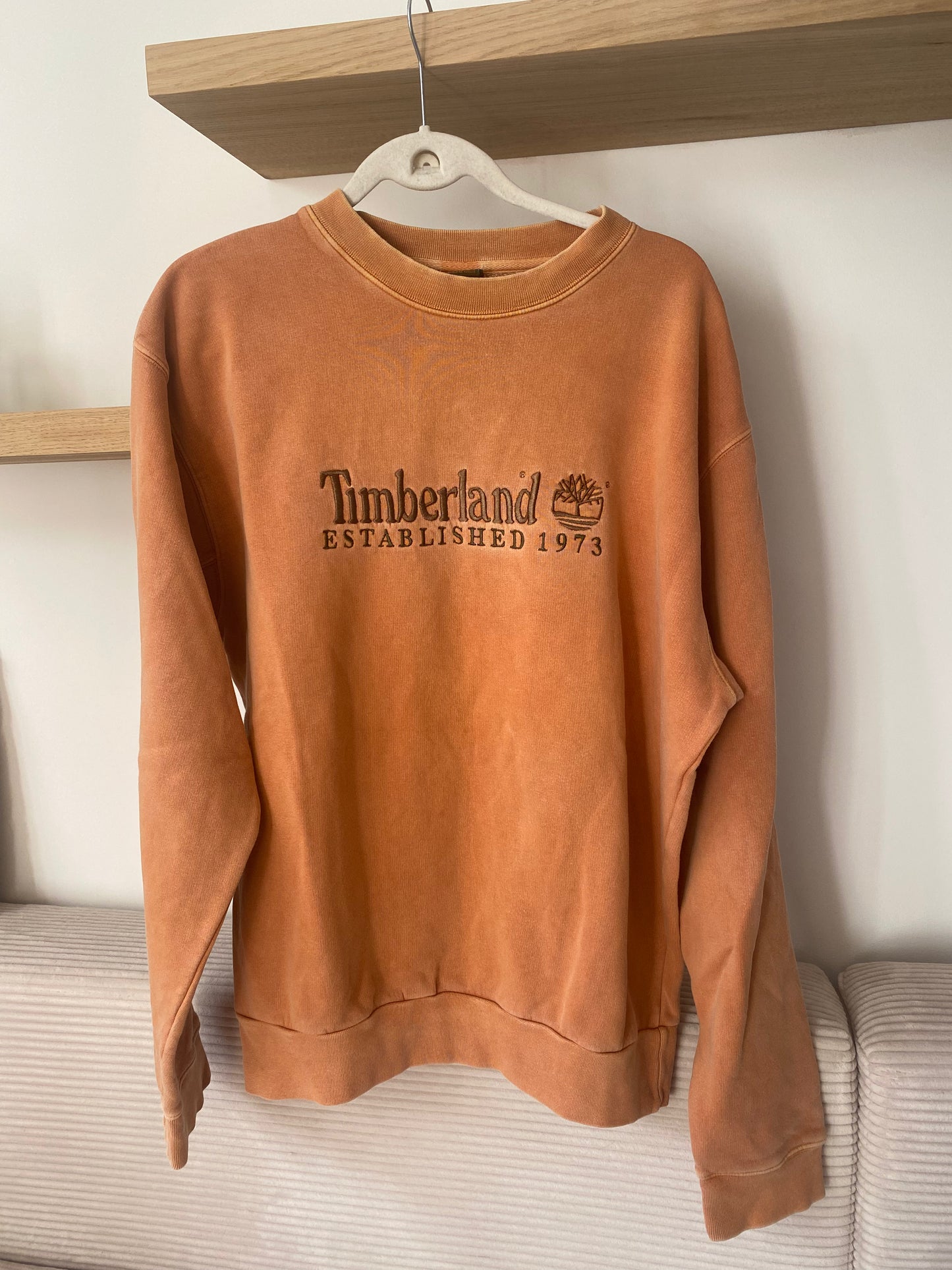 Timberland Crewneck Sweater in rostbraun orange, oversize S,M,L