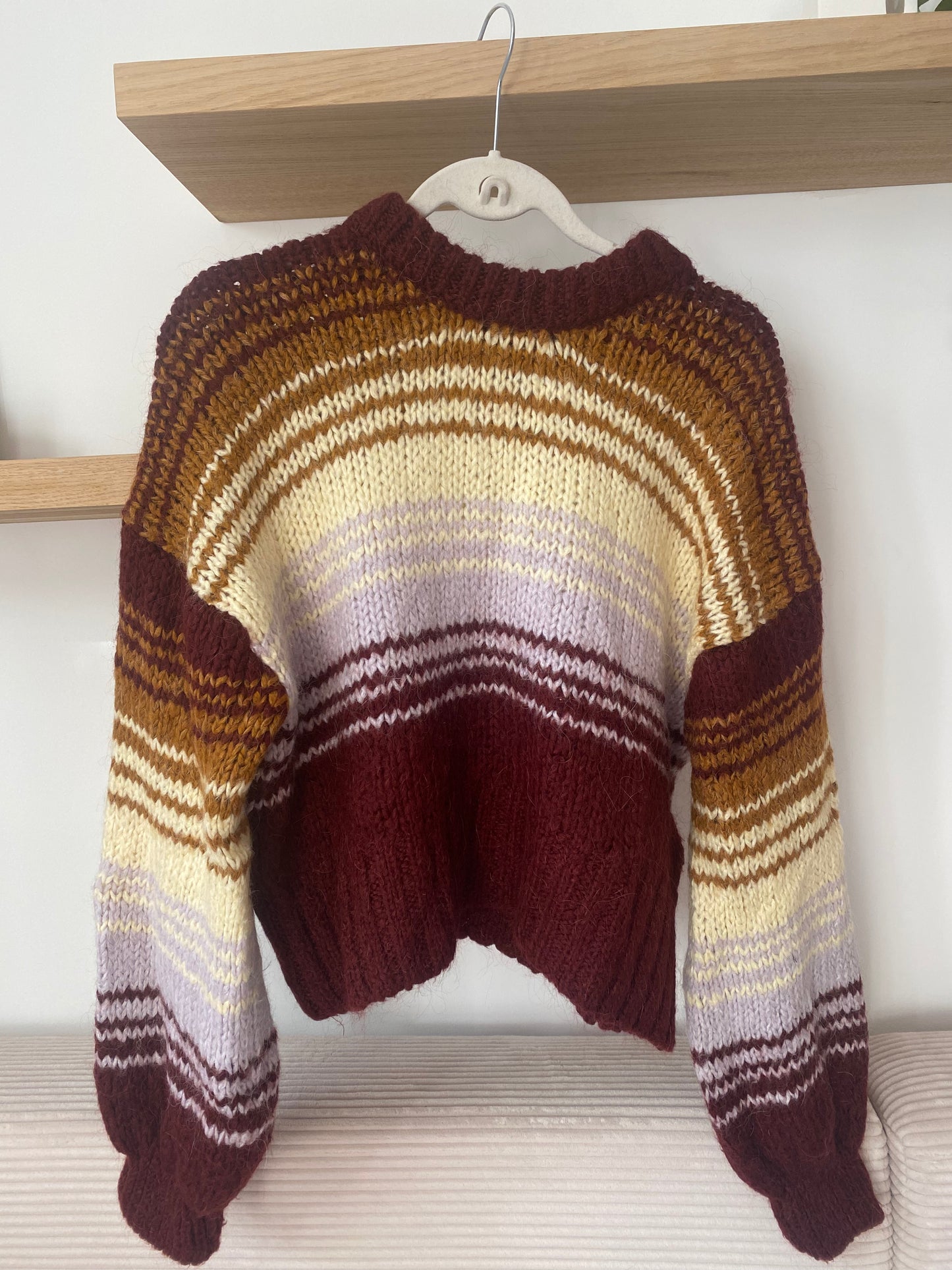 Knit Jumper von Zara, Grobstrick mit Streifen, S