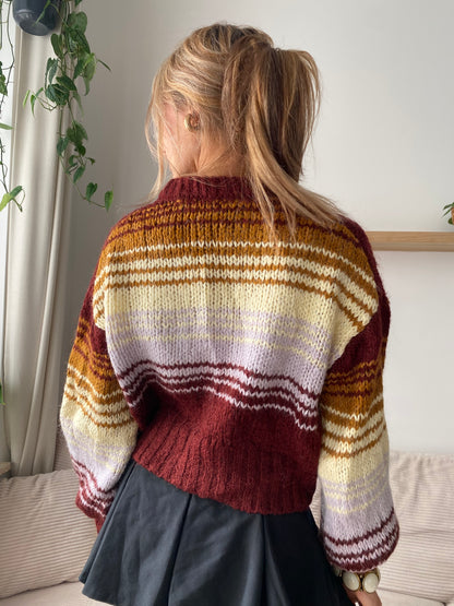 Knit Jumper von Zara, Grobstrick mit Streifen, S