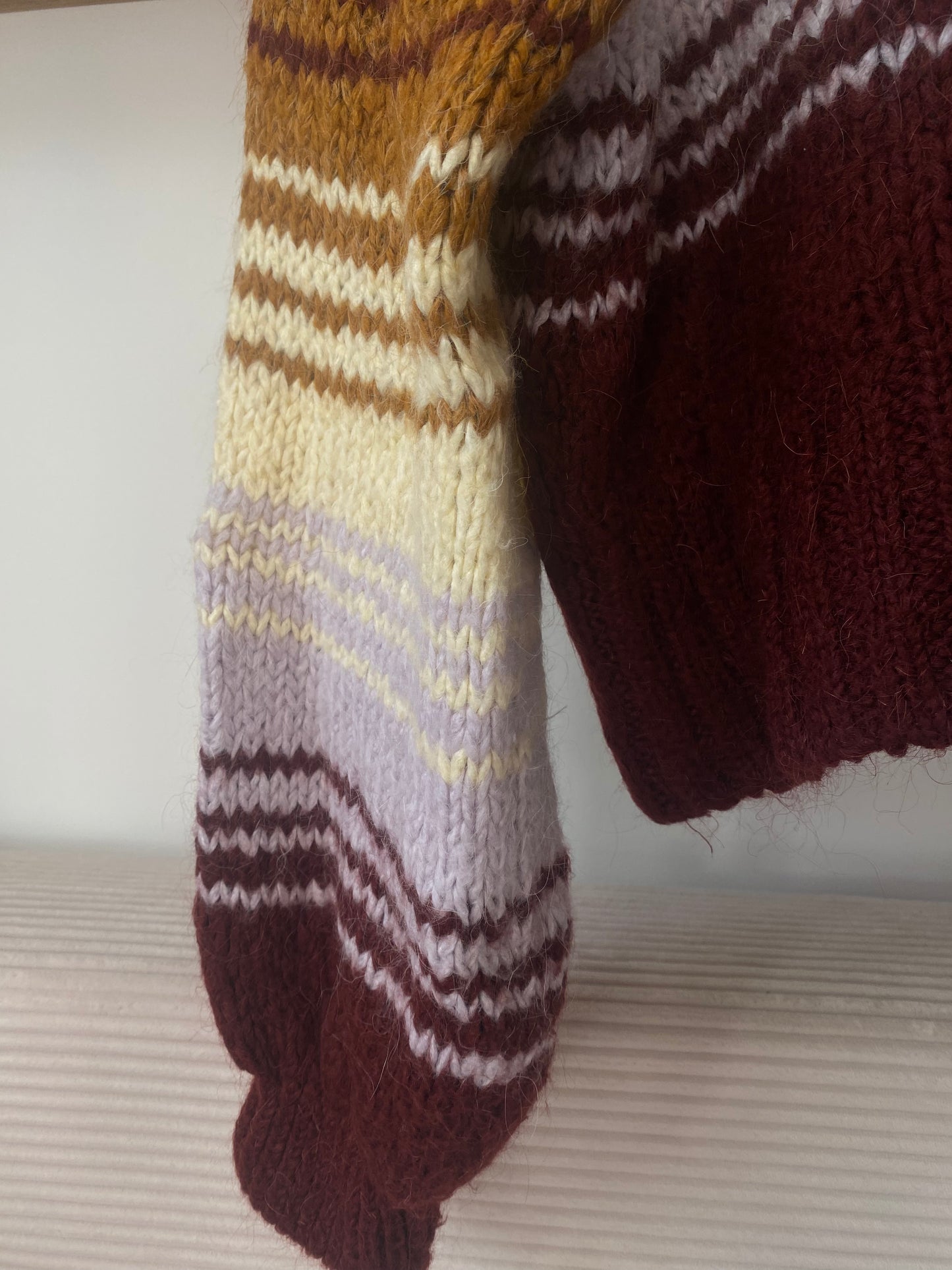 Knit Jumper von Zara, Grobstrick mit Streifen, S