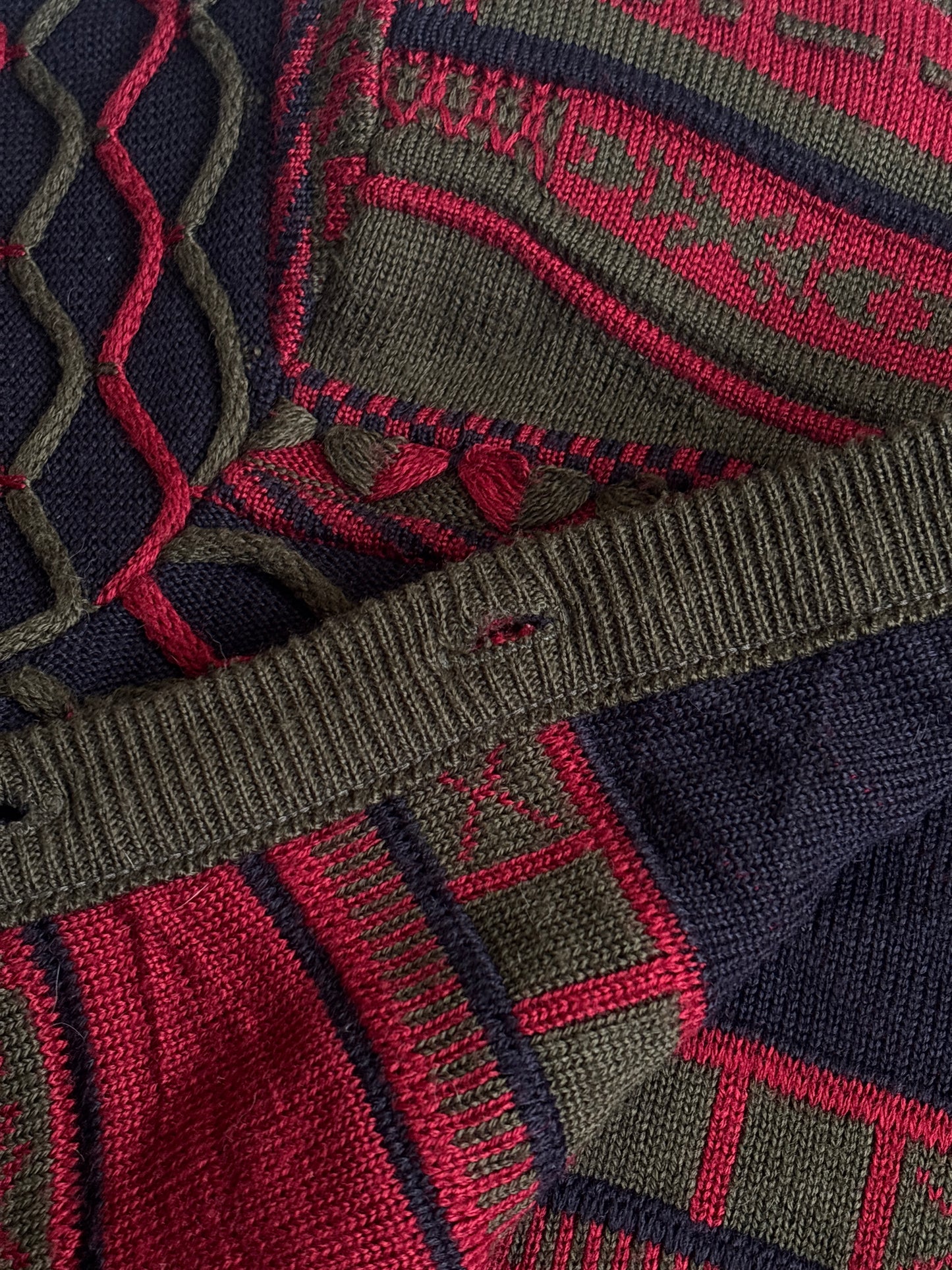 Vintage 3D Knit La Dame Australia Wollmix Cardigan, S, M