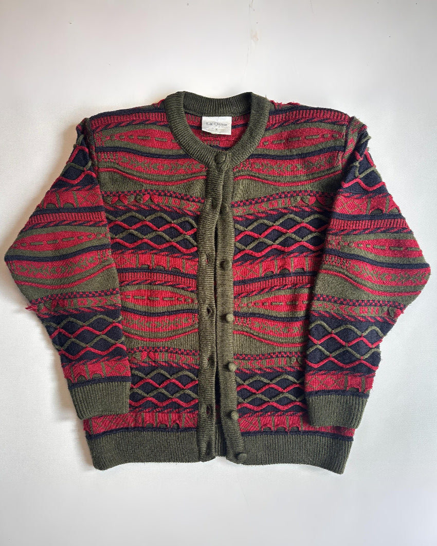 Vintage 3D Knit La Dame Australia Wollmix Cardigan, S, M