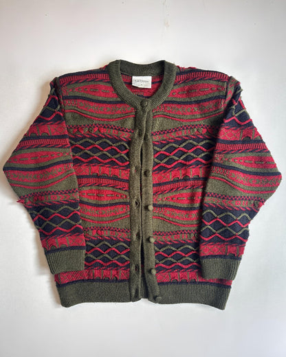 Vintage 3D Knit La Dame Australia Wollmix Cardigan, S, M