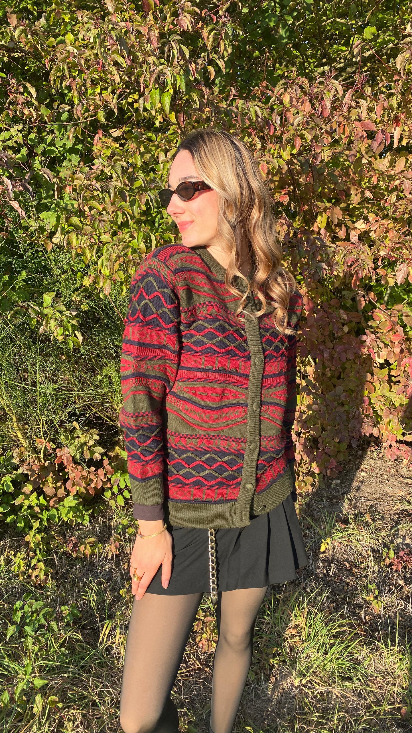 Vintage 3D Knit La Dame Australia Wollmix Cardigan, S, M