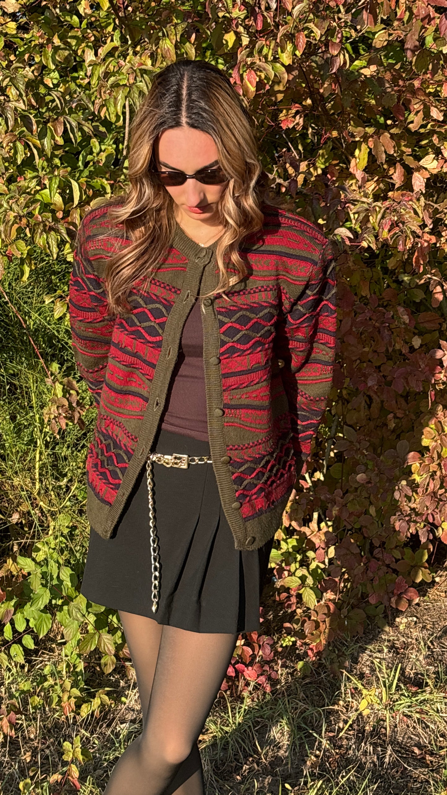 Vintage 3D Knit La Dame Australia Wollmix Cardigan, S, M