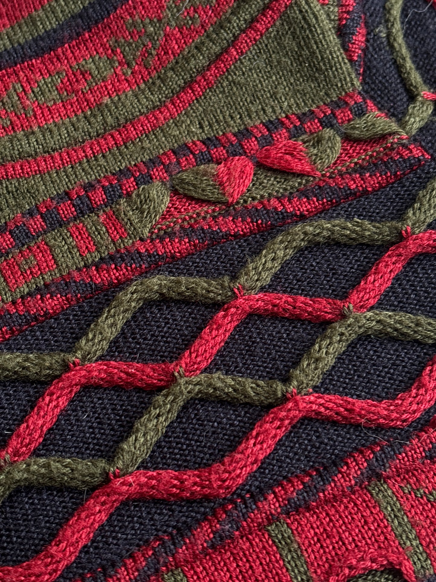 Vintage 3D Knit La Dame Australia Wollmix Cardigan, S, M