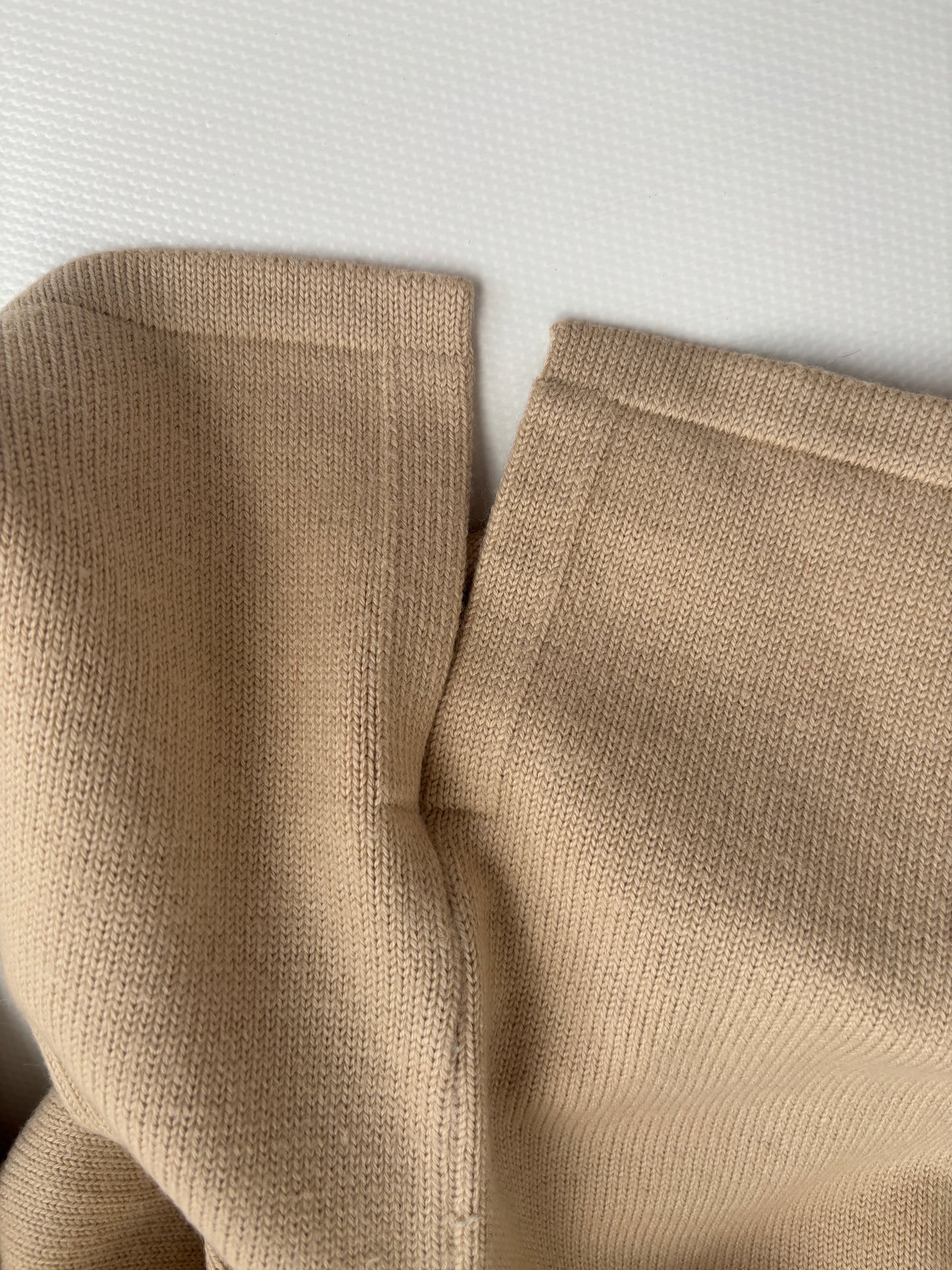 Da Capo Retro Merinowolle Sweater in beige, verziert, oversize S,M,L