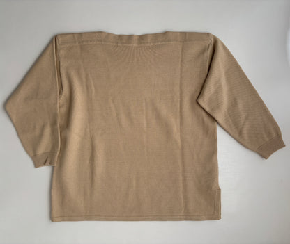 Da Capo Retro Merinowolle Sweater in beige, verziert, oversize S,M,L