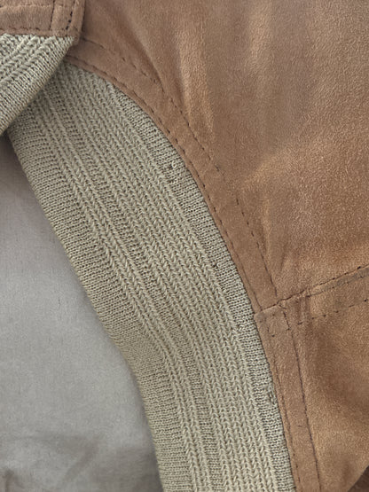 Wildleder Jacke 90er in hellbraun senfgelb mit Taschen, oversize S,M,L