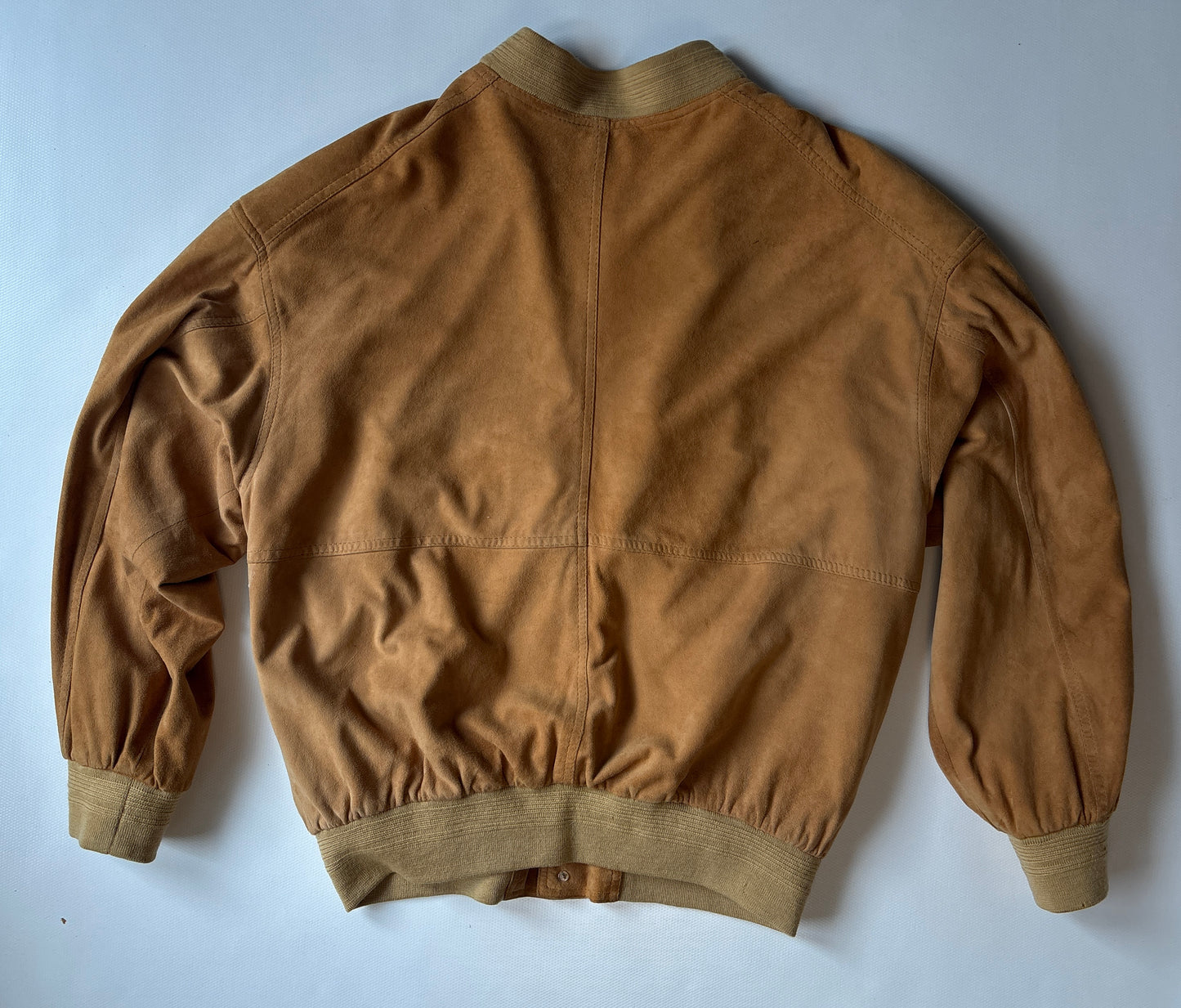 Wildleder Jacke 90er in hellbraun senfgelb mit Taschen, oversize S,M,L