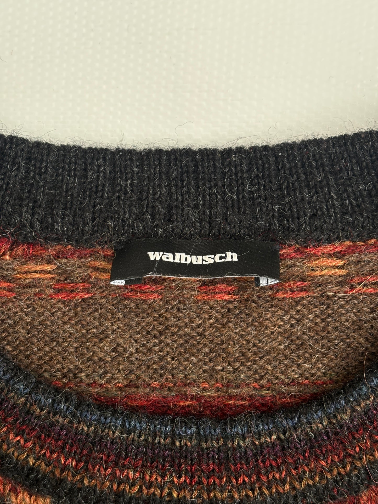 Colourful walbusch Pattern Sweater aus Alpakawolle, gestreift, oversize S,M,L,XL