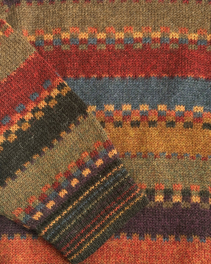 Colourful walbusch Pattern Sweater aus Alpakawolle, gestreift, oversize S,M,L,XL