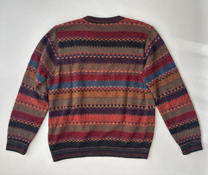 Colourful walbusch Pattern Sweater aus Alpakawolle, gestreift, oversize S,M,L,XL