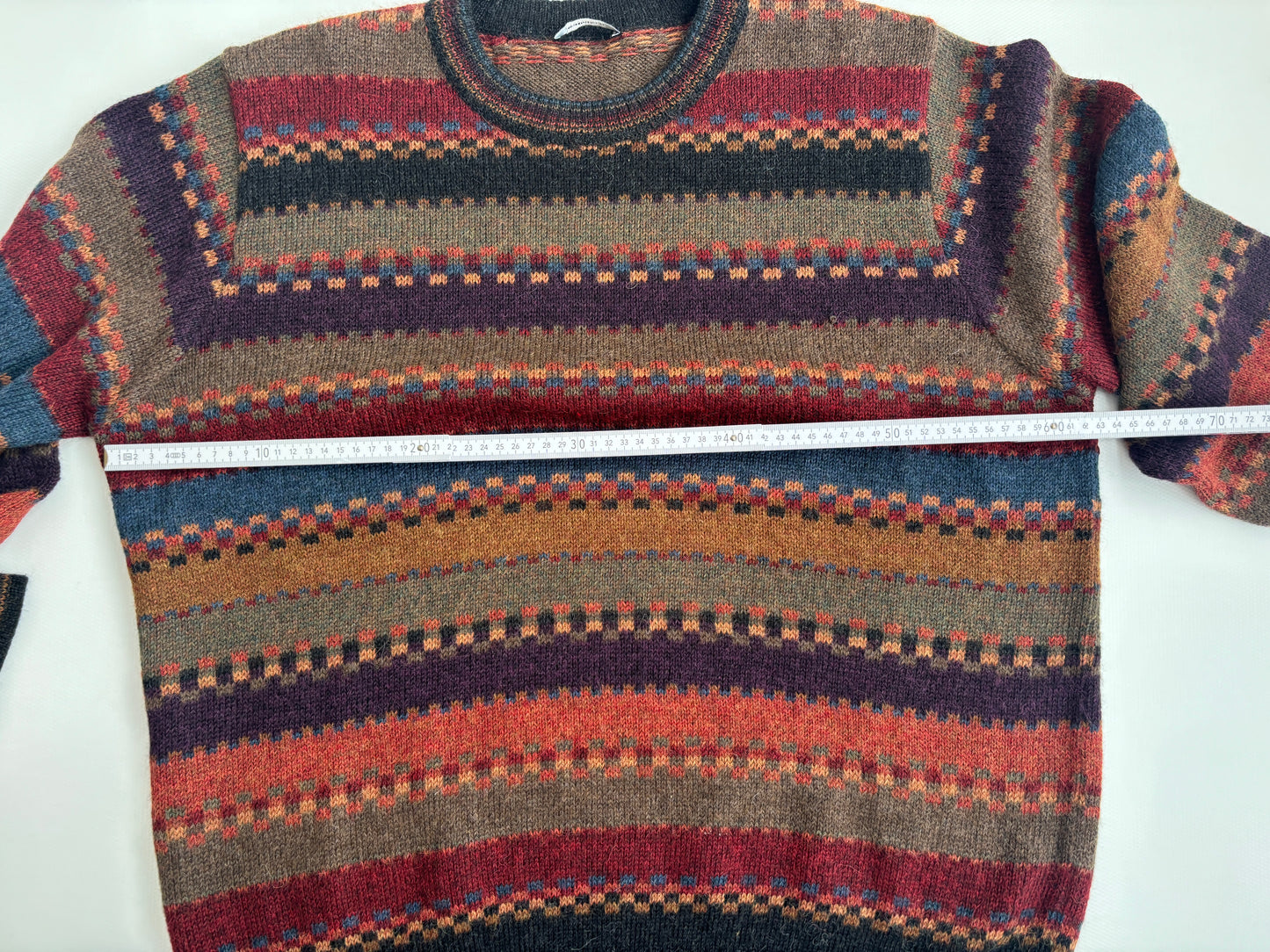 Colourful walbusch Pattern Sweater aus Alpakawolle, gestreift, oversize S,M,L,XL