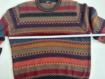 Colourful walbusch Pattern Sweater aus Alpakawolle, gestreift, oversize S,M,L,XL